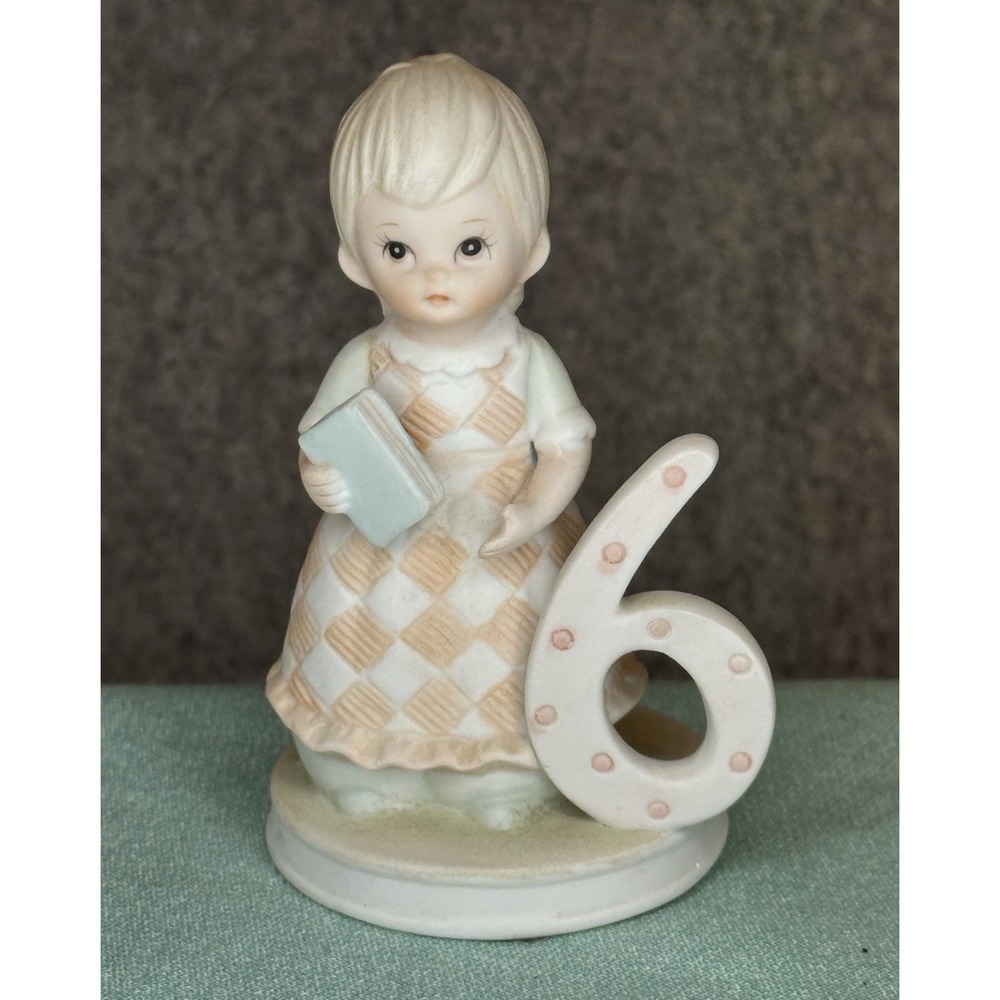Lefton The Christopher Collection Birthday Girl Age 6 Figurine Vintage 1982